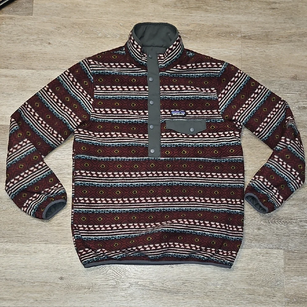 Patagonia Reversible Snap T Glissade Saltillo Fleece 3/4 Zip Size Small